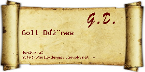 Goll Dénes névjegykártya