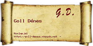 Goll Dénes névjegykártya